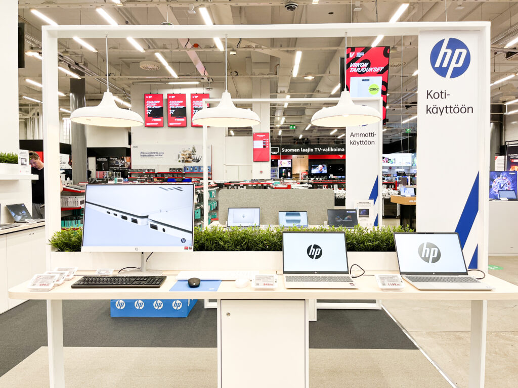 HP:n Verkkoauppa.com osastolla on raikas tunnelma